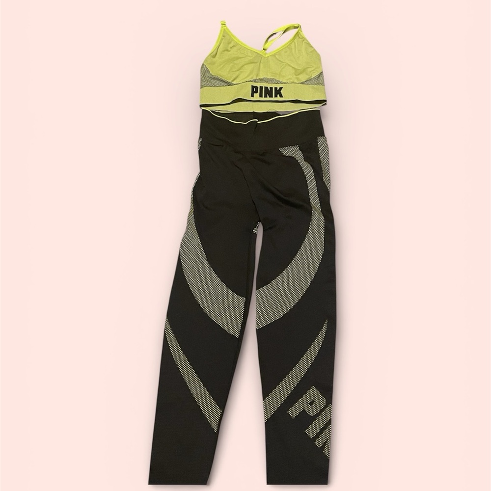 PINK VS leggings and sports bar set 💚